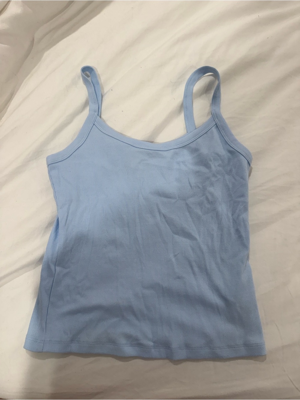 Aritzia Light Blue Ribbed Camisole Tank
